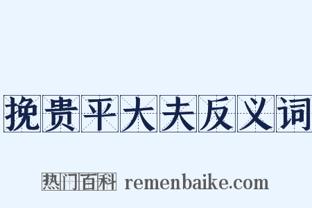 挽贵平大夫反义词是什么意思的图片